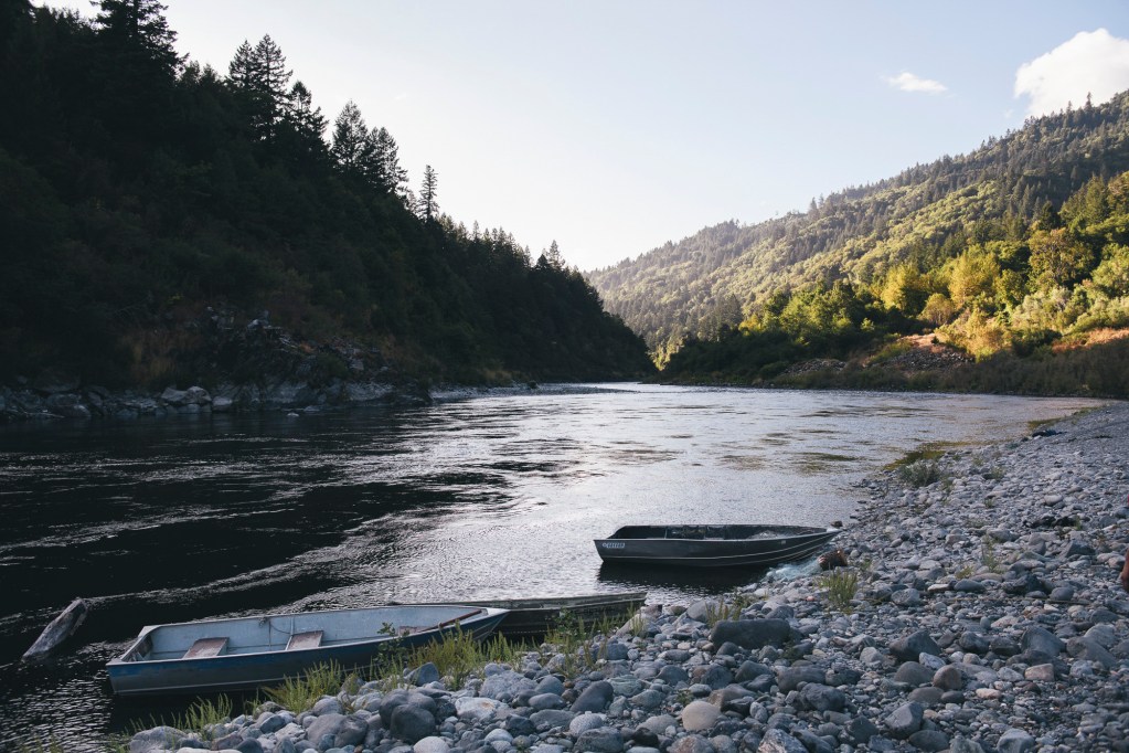 A view of the Klamath River in Weitchpec, on the Yurok reservation in Humboldt County, on Sept. 17, 2020. Photo by Alexandra Hootnick for CalMatters.