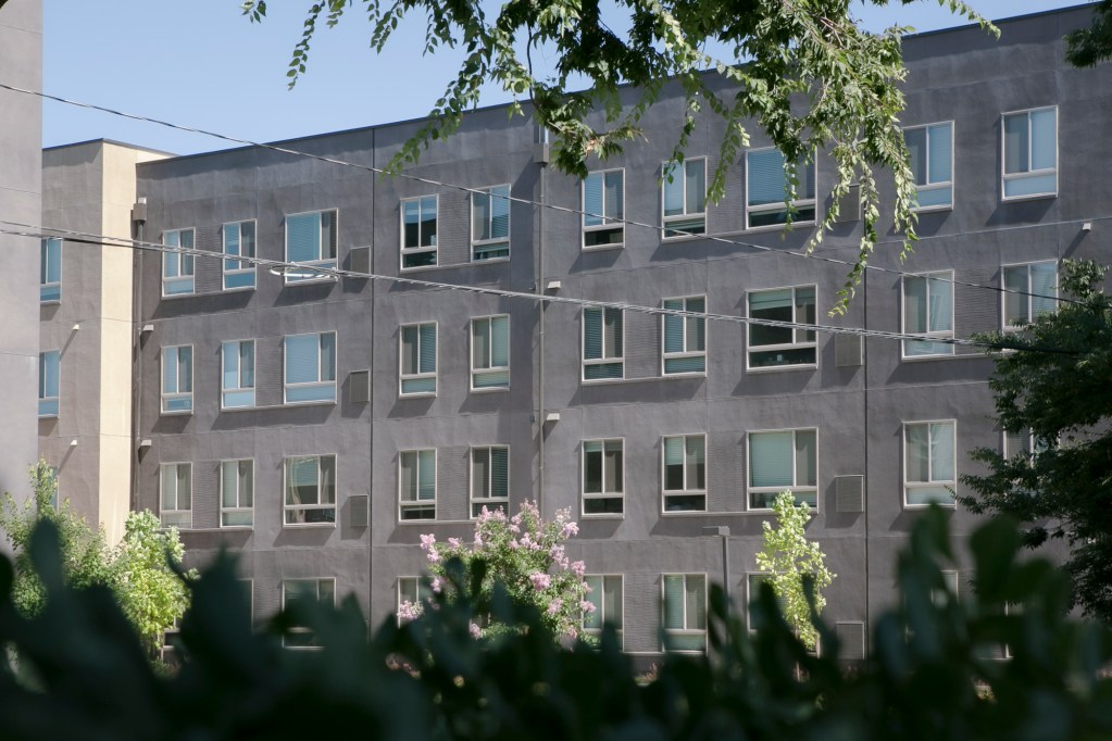 The Hornet Commons student housing complex at California State University, Sacramento, in Sacramento on July 13, 2022. Photo by Rahul Lal, CalMatters