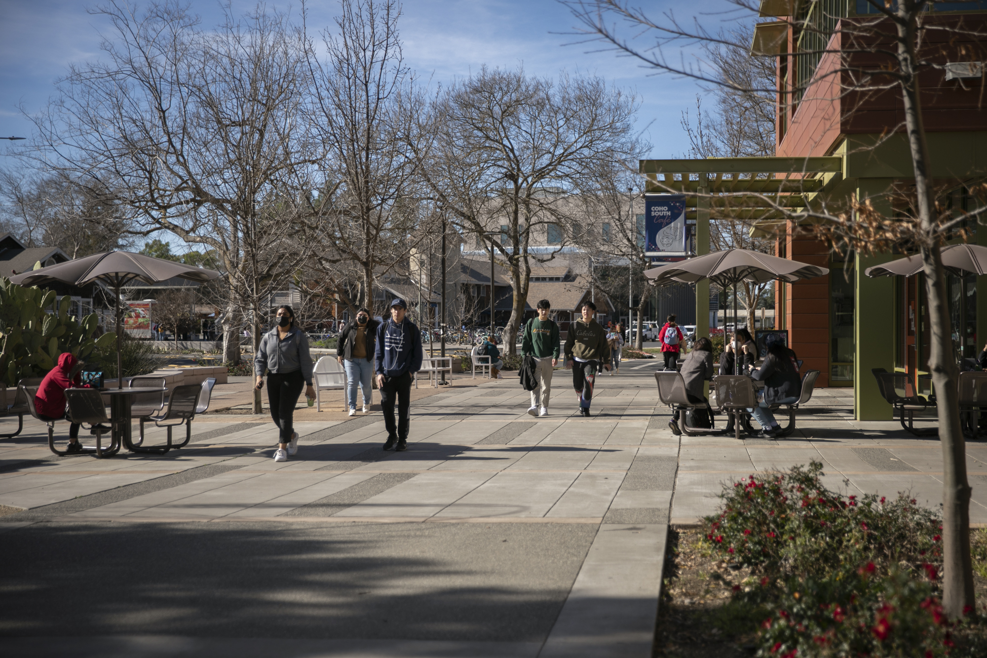 Students on campus at the University of California, Davis in Davis on Feb. 2, 2022. Miguel Gutierrez Jr., CalMatters