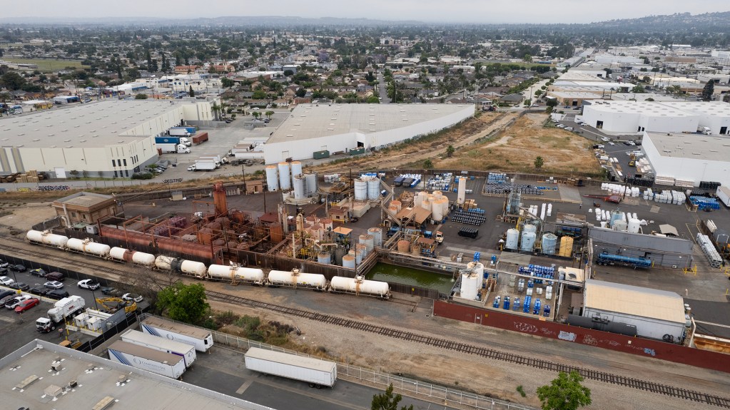 The Phibro-Tech Inc. plant in Santa Fe Springs on June 9, 2023. Photo by Miguel Gutierrez Jr., CalMatters