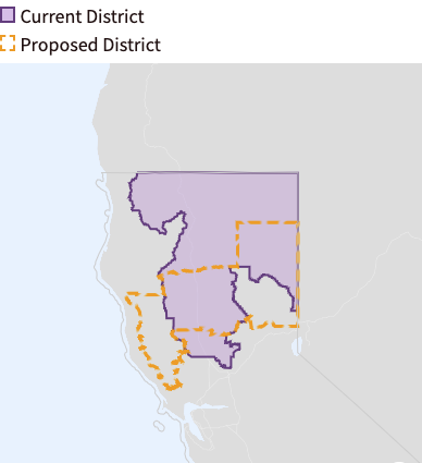 1st congressional district: Map of current and proposed boundaries