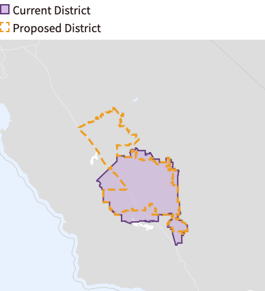 22nd congressional district: Map of current and proposed boundaries